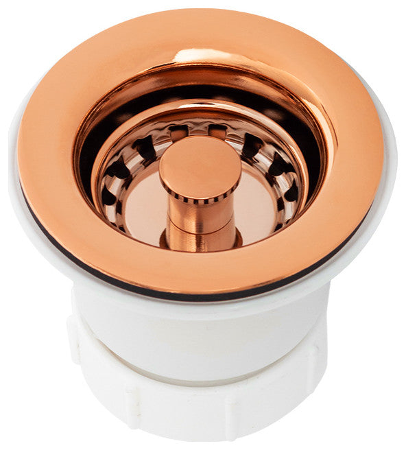14" Round Hammered Copper Bar Sink, 2" Drain Opening, Polished Copper
