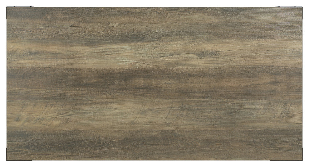 Wood and Metal Coffee Table, Rustic Oak and Black