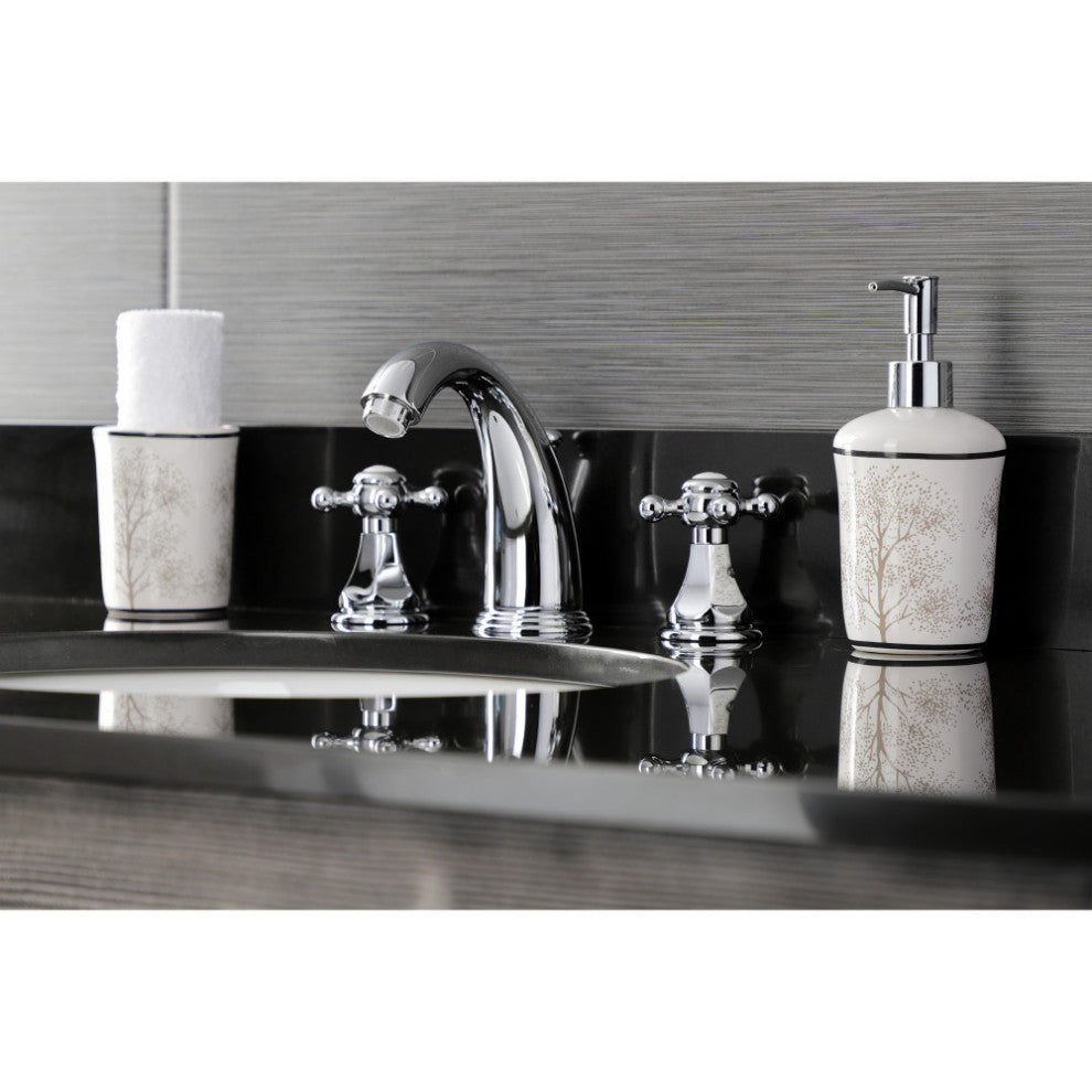 Kingston Brass KB4981BX Widespread Bathroom Faucet With Pop-Up Drain, Chrome