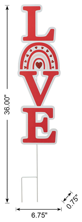 36''H Valentine's Metal Yard Stake