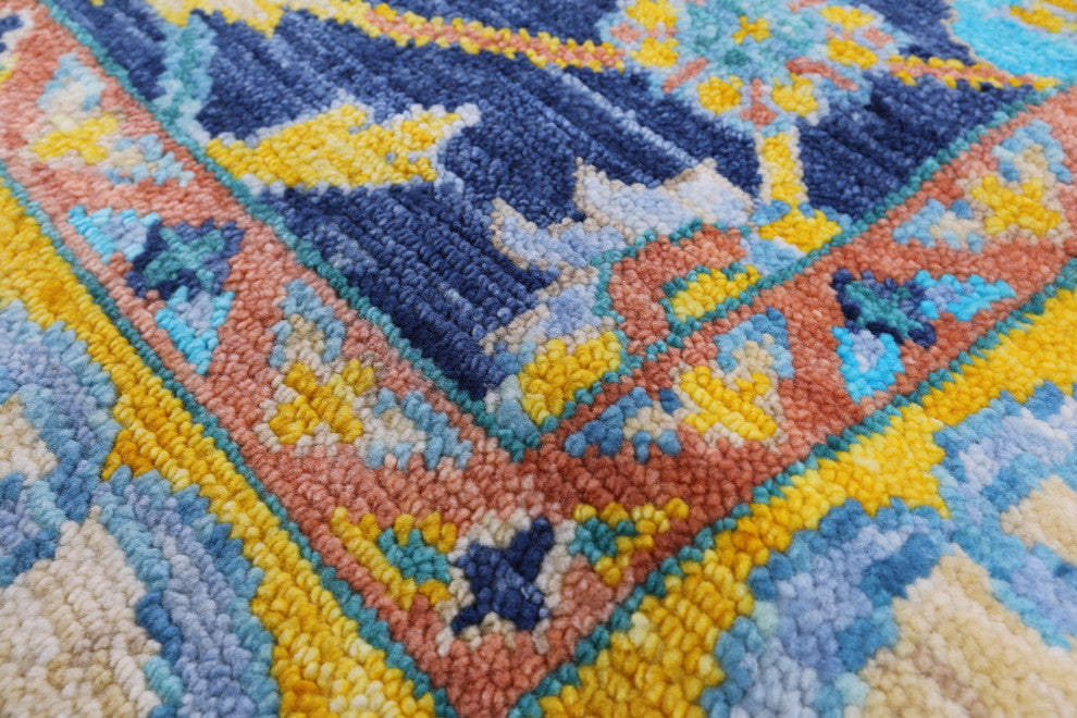 8' Square Turkish Oushak Handmade Wool Rug - Q13447