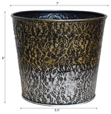 Handmade 100% Iron Round Modern Dusty Planters Pot Coated, Light Copper