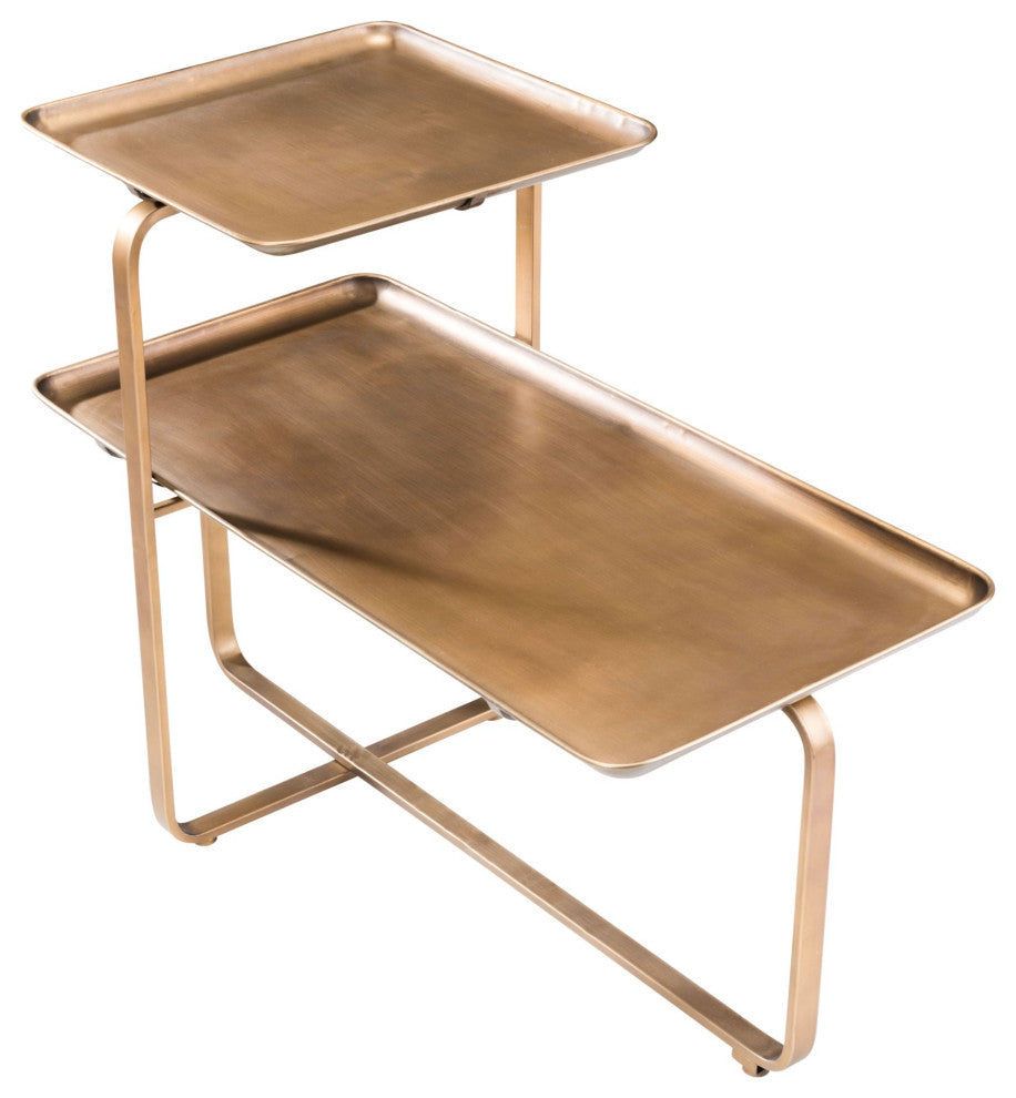 Coffee Table, Rectangular, Steel Metal, Gold, Lounge Cafe Lobby Hospitality