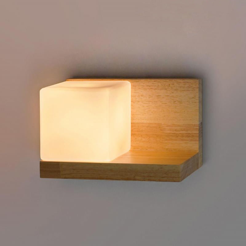 Tarragona | Wooden Shelf with LED Lamp, Left