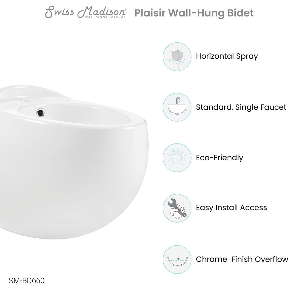 Plaisir Wall Hung Bidet