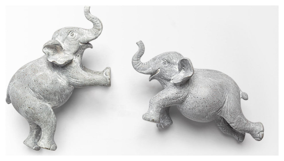 Maynard I Grey Resin Elephant Wall Decor, Set of 2
