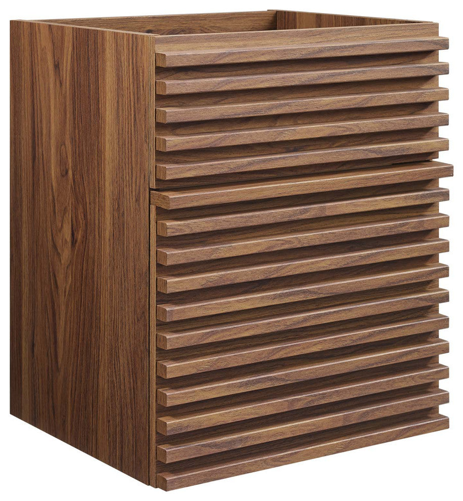 Render 18" Wall-Mount Bathroom Vanity Cabinet, Walnut