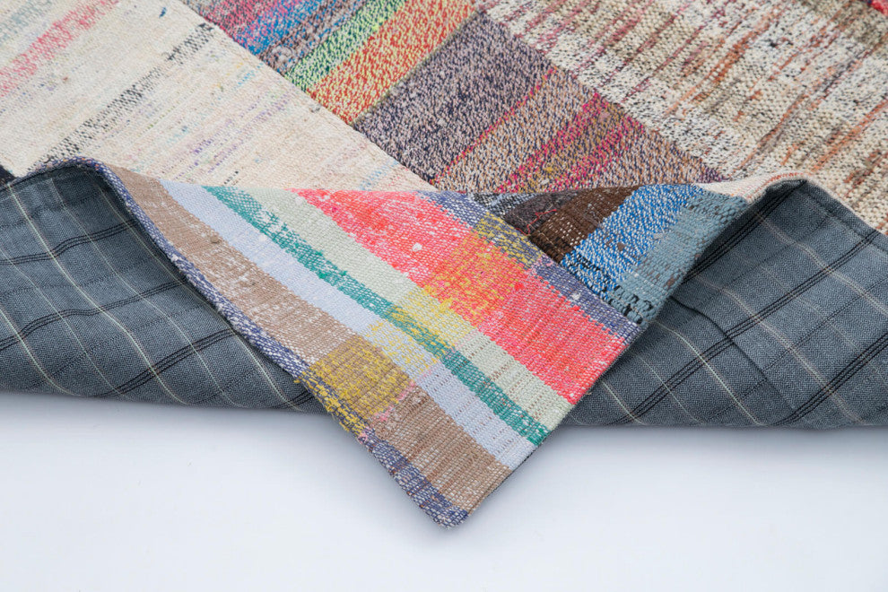 Rug N Carpet - Handmade Anatolian 6' 6'' x 9' 11'' Unique Patchwork Kilim Rug