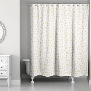 Yellow Daisy Pattern 71x74 Shower Curtain