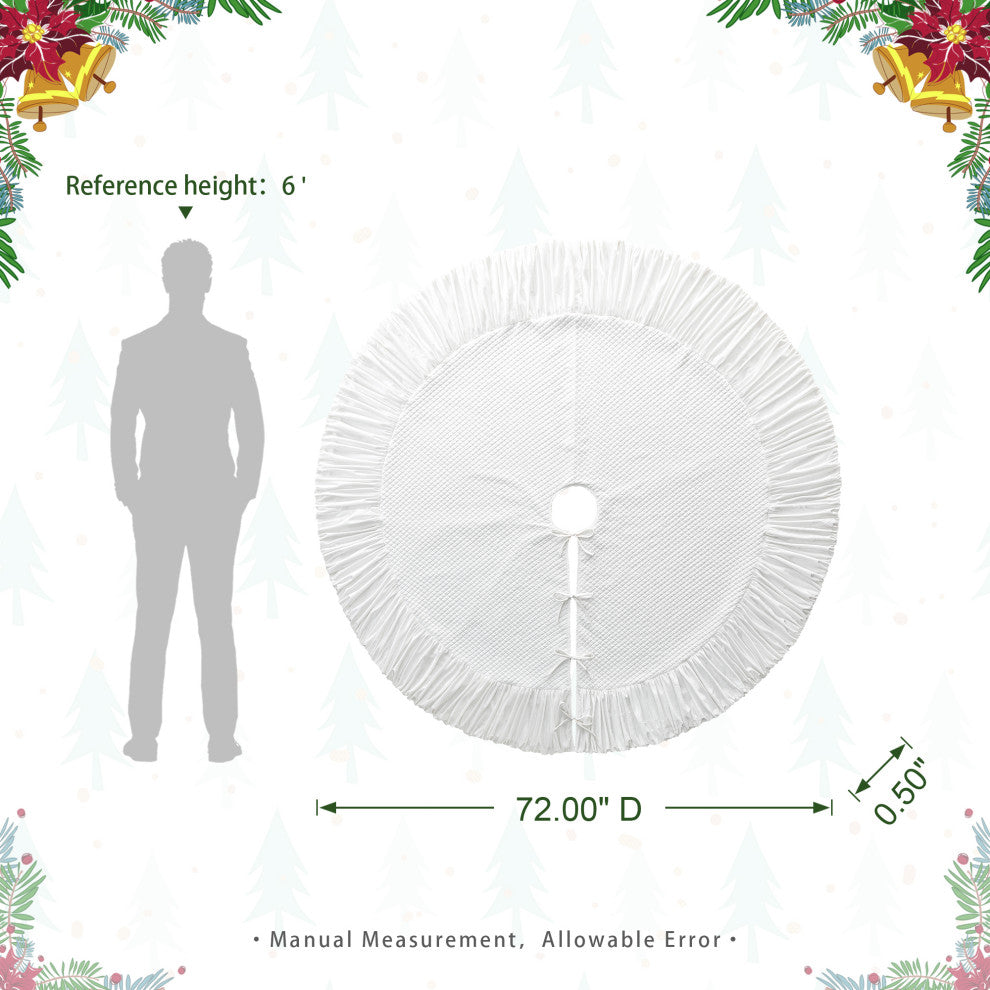 72"D Velvet Ruffled Christmas Tree Skirt