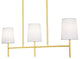 Rose 36'''' 3-Light Linear Pendant - Candelabra Base - Satin Brass