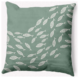 20x20" Escuela Nautical Decorative Indoor Pillow, Sage