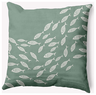 20x20" Escuela Nautical Decorative Indoor Pillow, Sage