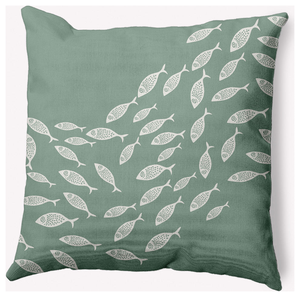 20x20" Escuela Nautical Decorative Indoor Pillow, Sage