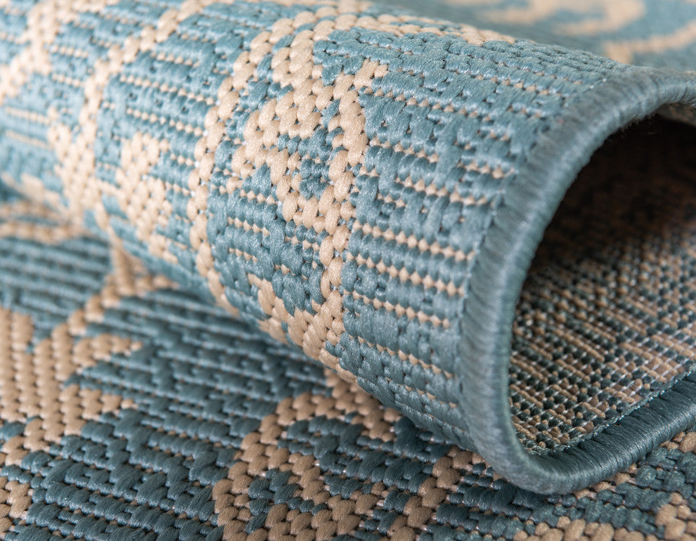 Unique Loom Light Blue Allover Outdoor 7'x10' Area Rug