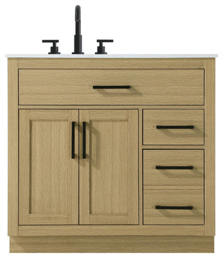 Home Living 36" Single Bathroom Vanity, Honey Brown
