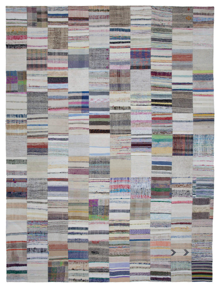 Rug N Carpet - Handmade Oriental 9' 11'' x 13' 1'' Vintage Patchwork Kilim Rug
