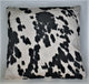 Cowhide Faux Fur Black White Decorative Throw Pillow, 18"x18"