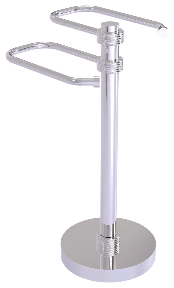 Free Standing Two Arm Guest Towel Holder, Polished Chrome
