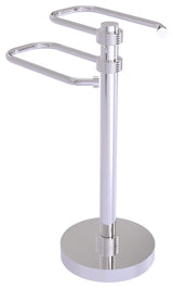 Free Standing Two Arm Guest Towel Holder, Polished Chrome