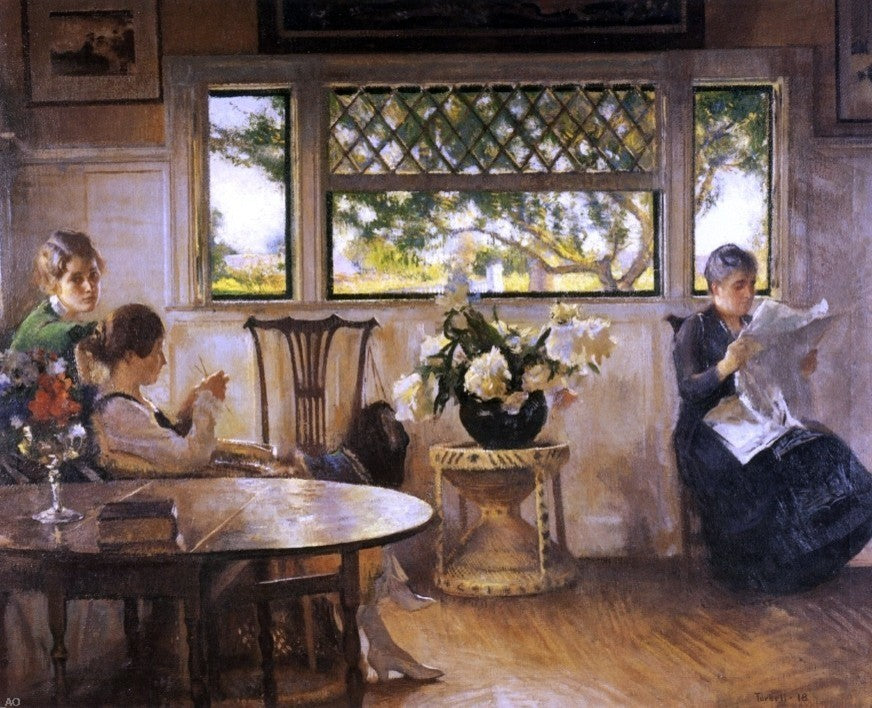 Edmund Tarbell Mother- Mercie- and Mary, 20"x25" Gallery Wrapped Canvas Print