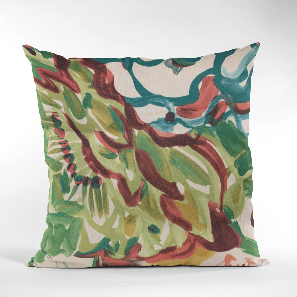 Plutus Blue Garden Graphic Print Luxury Throw Pillow, 12"x20"