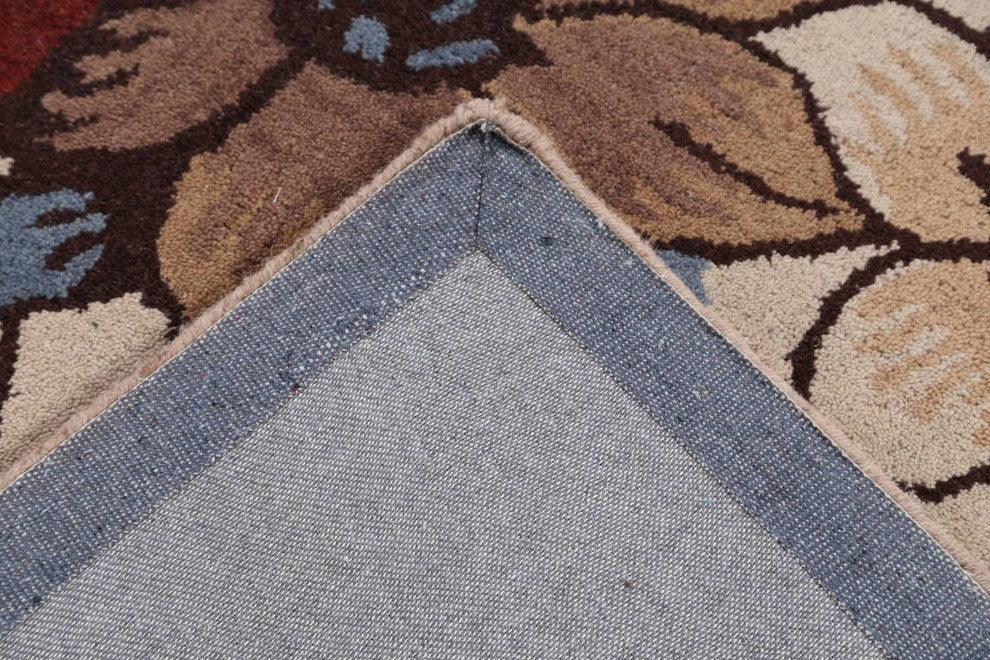 Transitional Hand Tufted Floral Oriental Oushak Area Rug, Multi, 4x6''