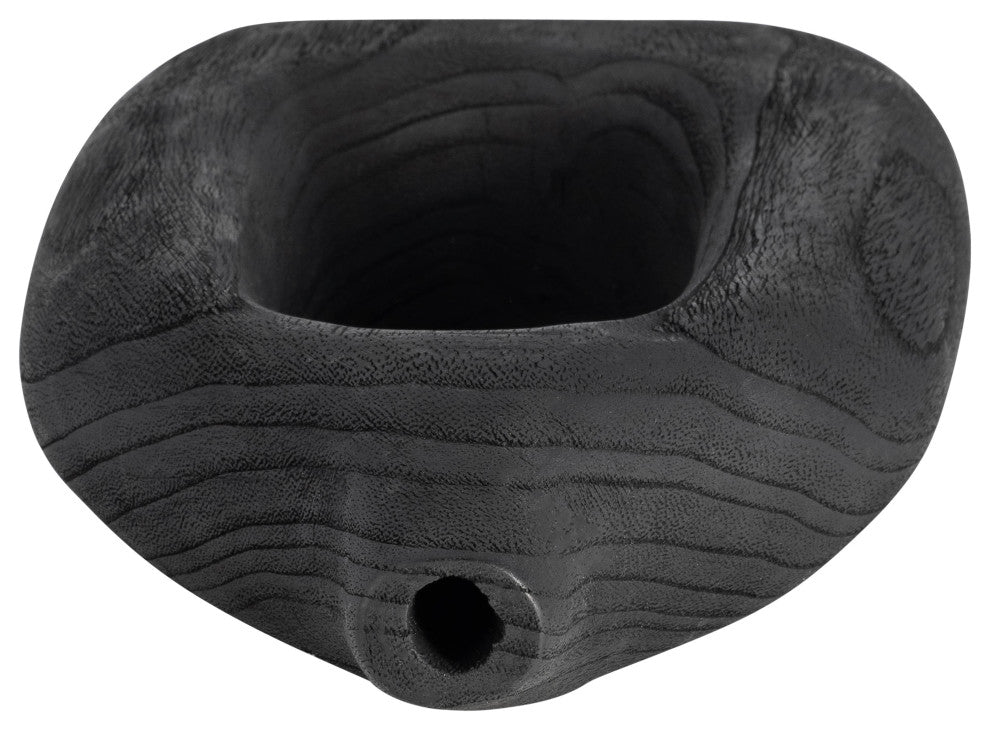 Wood, 14"H Cut-Out Vase, Black