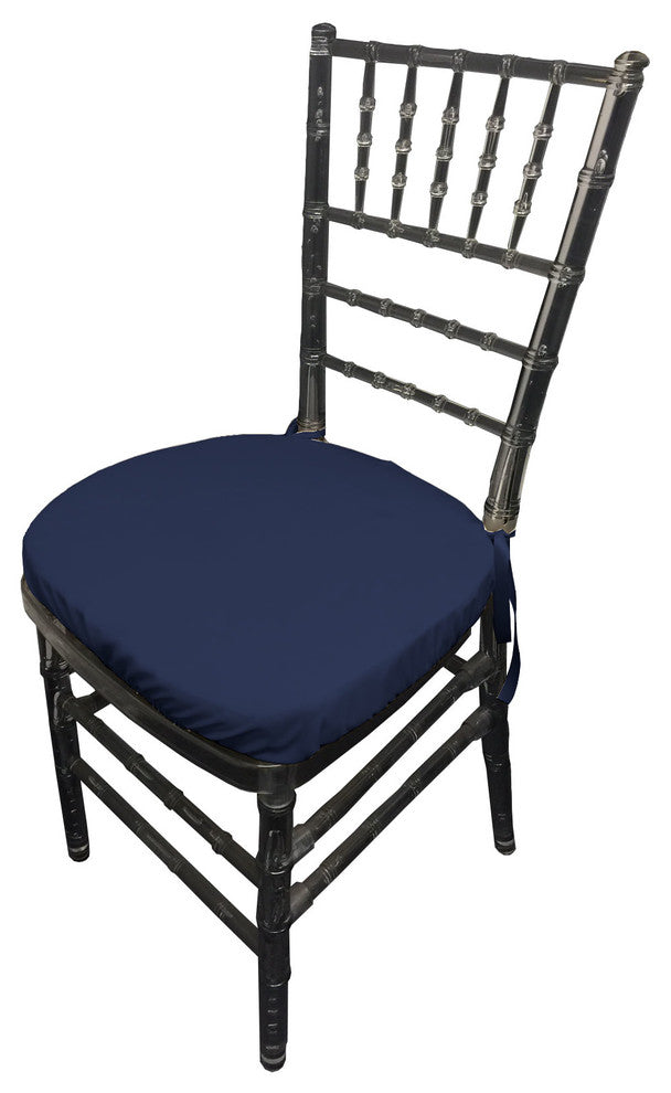 LA Linen Chiavari Chair Cushion Cover, Set of 4, Navy