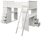 79" X 42" X 66" White Wood Loft Bed