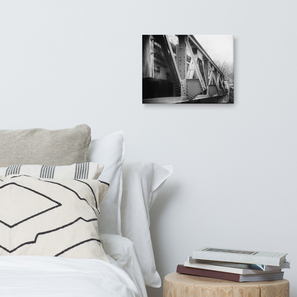 White Clay Creek Bridge Landscape Photo Canvas Wall Art Print, 12" X 16"