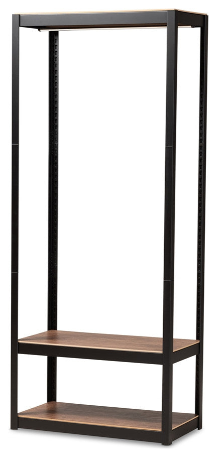 Modern Black Finished Metal 3-Shelf Free Standing Closet Storage Organizer