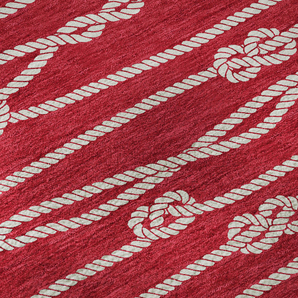 Addison Premium Washable Mayfield AMF152 Red 3' x 5' Rug