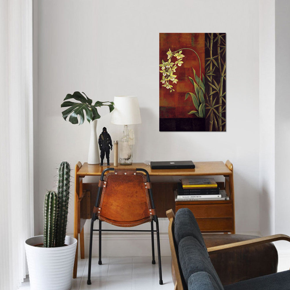 "Green Orchid" by Jill Deveraux, Canvas Print, 26"x18"