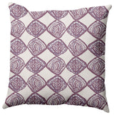 Cowry Check Pillow, Purple, 26"x26"