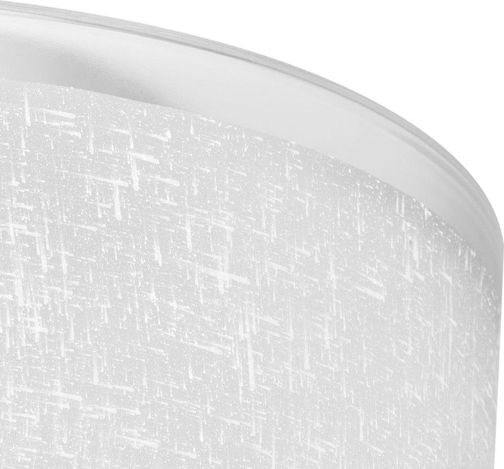 Progress Lighting 3-Light Foyer With White Linen Glass Bowl, Brushed Nickel