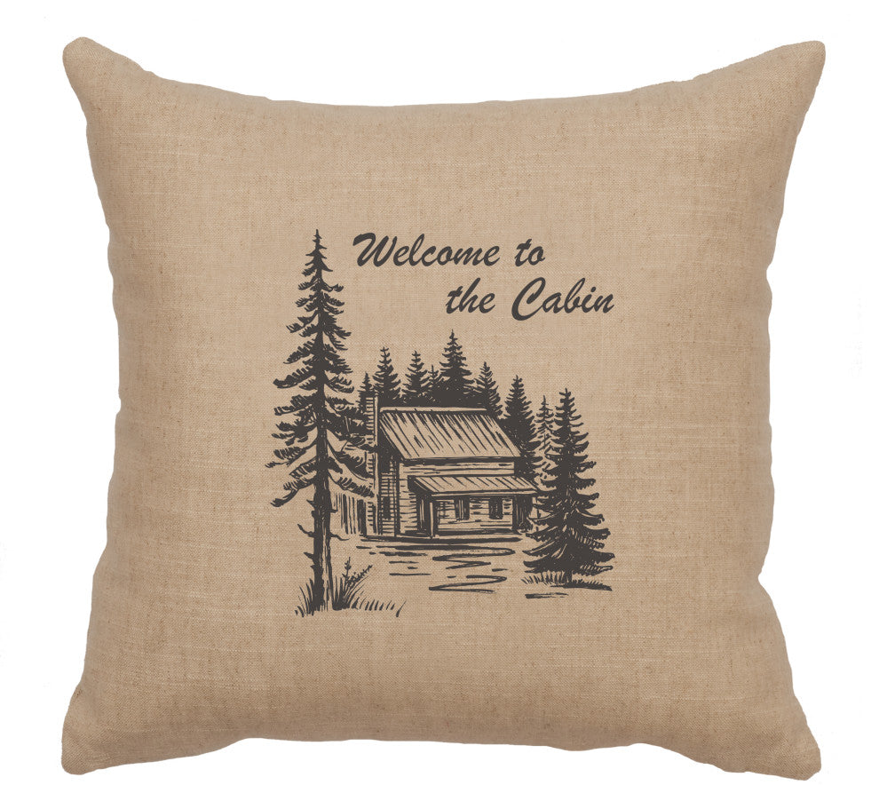 Image Pillow 16x16 Welcome Cabin Linen Natural