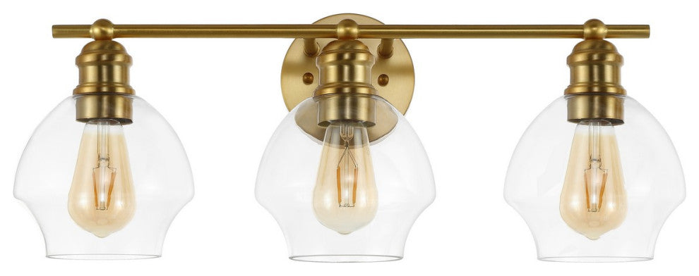 Safavieh Mylsa 3 Lt 22.5" Wall Sconce, Gold/Clear