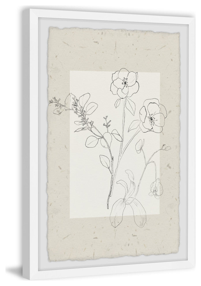 "Floral Sketch" Framed Painting Print, 16x24
