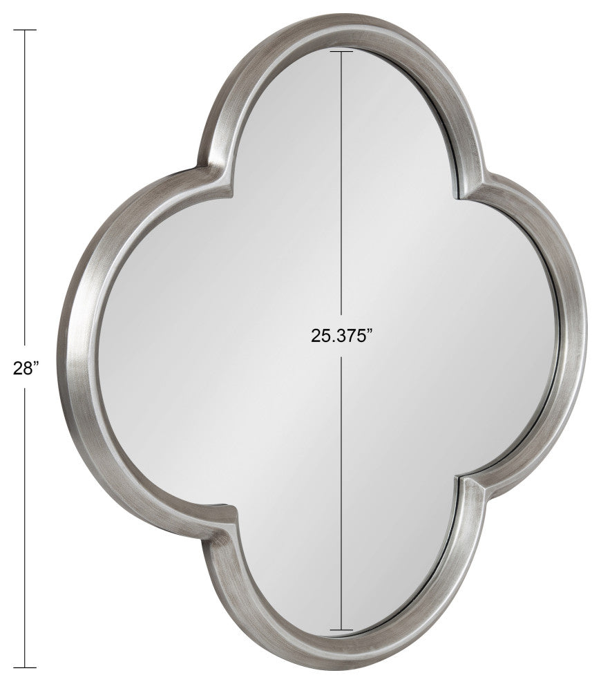 Krisi Scalloped Framed Wall Mirror, Silver, 28x28