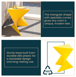 Leisuremod Randolph Modern Triangle Accent Side End Table, Yellow, Singles