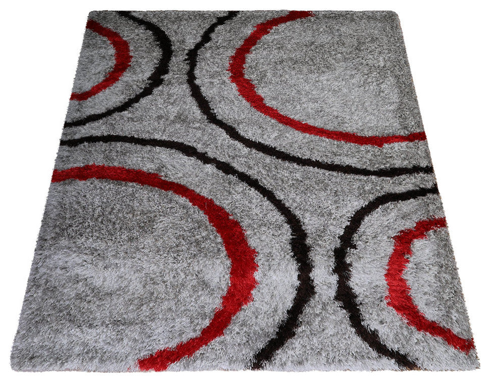 HAND TUFTED SHAG POLYESTER ECO-FRIENDLY AREA RUGS,Multicolor,Contemporary