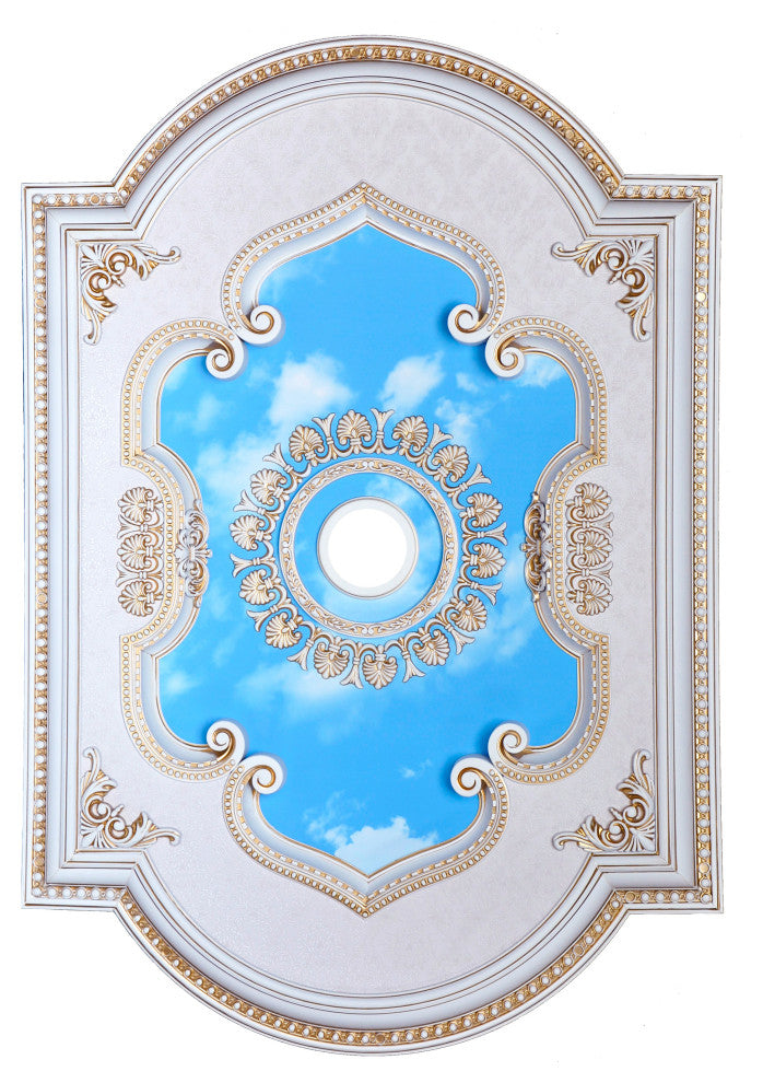 Artistry Lighting, Rectangular 51" x 36" White Ceiling Medallion, (Art0913-F1-022)