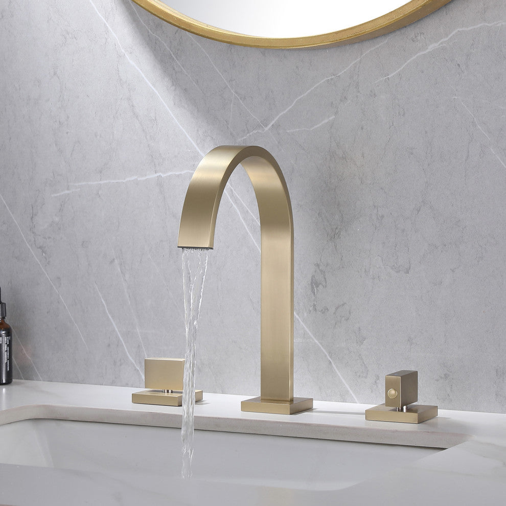 Widespread Bathroom Faucet, Brushed Gold