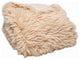 Beige Wool Solid Color Plush Throw