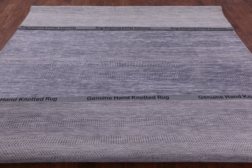 8' 10" X 11' 8" Savannah Grass Handmade Wool and Silk Rug Q12006