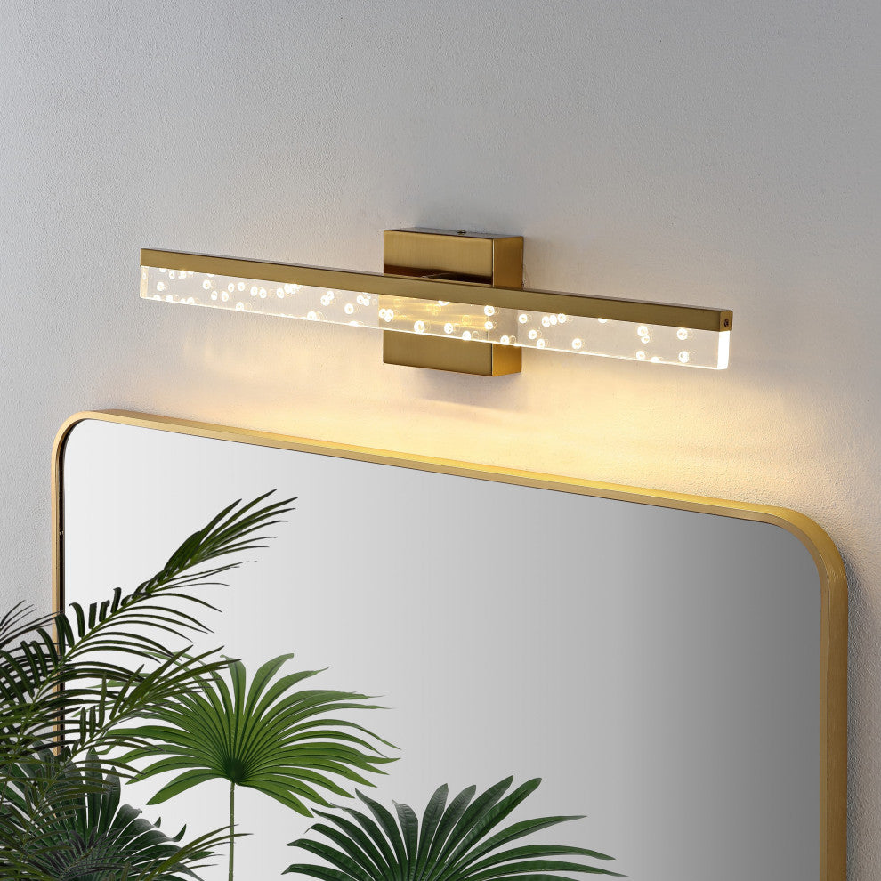 Mario 22" 1-Light 360-Degree Rotatable Integrated LED, Gold/Clear, Width: 22"