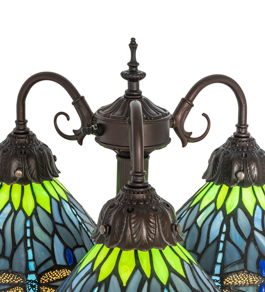 23 High Tiffany Hanginghead Dragonfly 3 Light Table Lamp