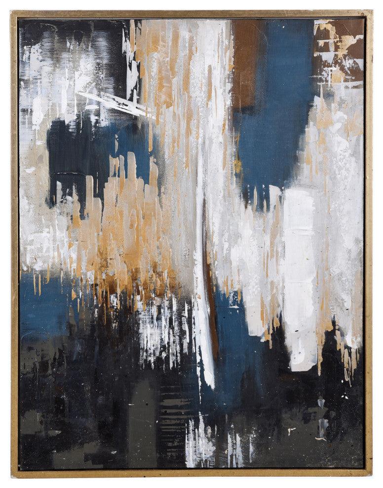 Apollo Framed Canvas Art- Small Hand Painted Abstract Multicolored
