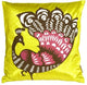 Pillow Decor - Proud Peacock Chartreuse Green Throw Pillow